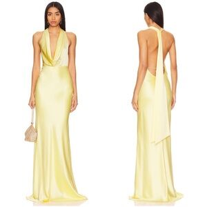 Sau lee Yellow Halter Dress